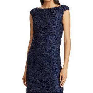Chaps Navy Lace Dress - Size 2